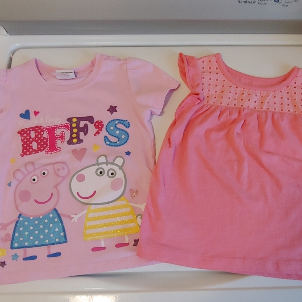 Lot of 2 tees Peppa Pig and Cherokee